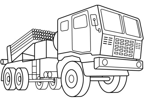 Multiple Rocket Launcher Vehicle Coloring Page